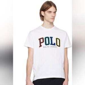 Polo Ralph Lauren Mens Multicolor Lettered Classic Fit SS Crew Neck Tee L